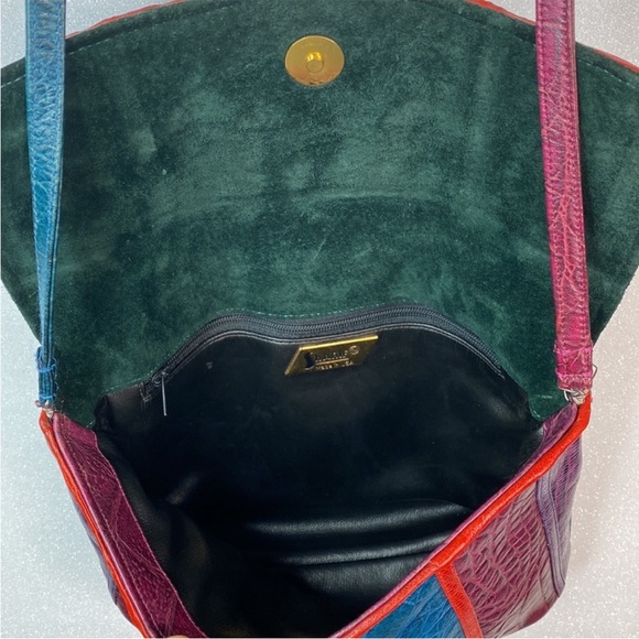 Sharif vintage Multi-color Patchwork Textured Leather Bag - Picture 7 of 12